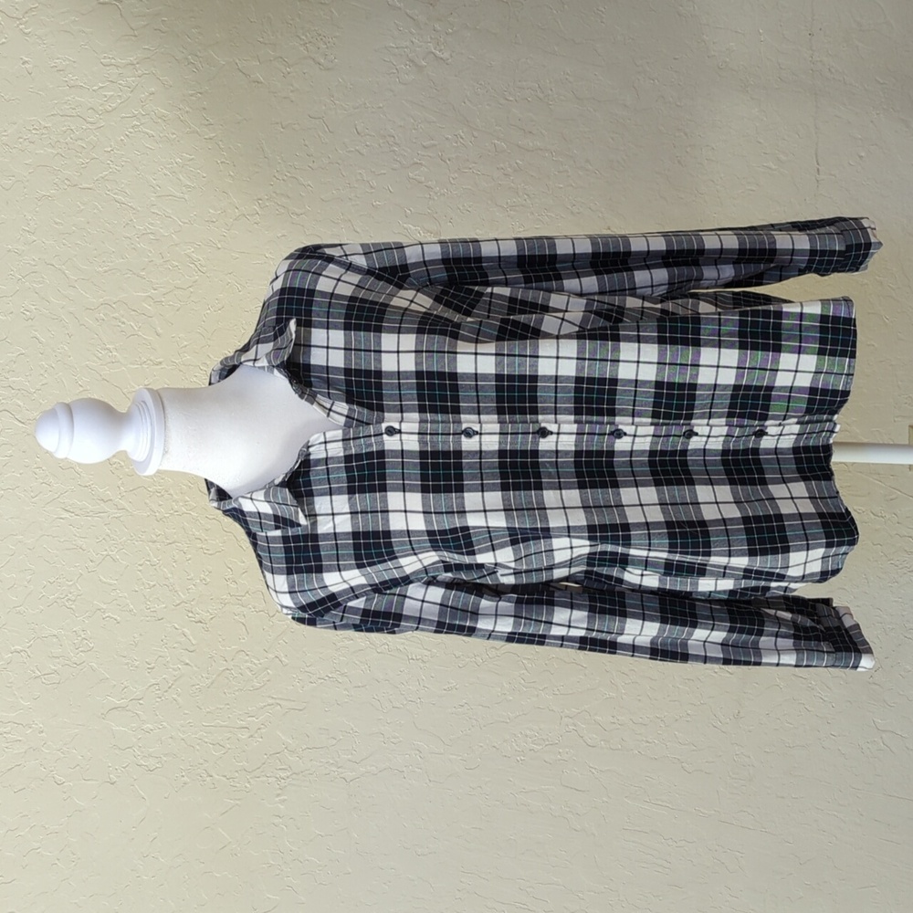 The Limited Black Plaid Casual Long Sleeve Button Down Shirt Size Medium - Picture 1 of 7
